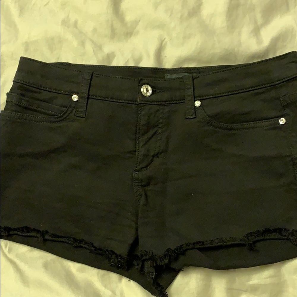 Black cutoff shorts